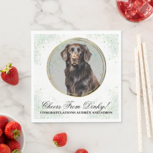 Finnischer Flat-Coated Retriever Hochzeitsfoto Ser Serviette