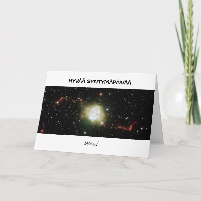 Finnischer Geburtstag Ihre Text Astronomie Karte (Vorderseite)