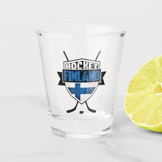 Finnischer Hockey Shield Suomi Schnapsglas (Vorderseite)