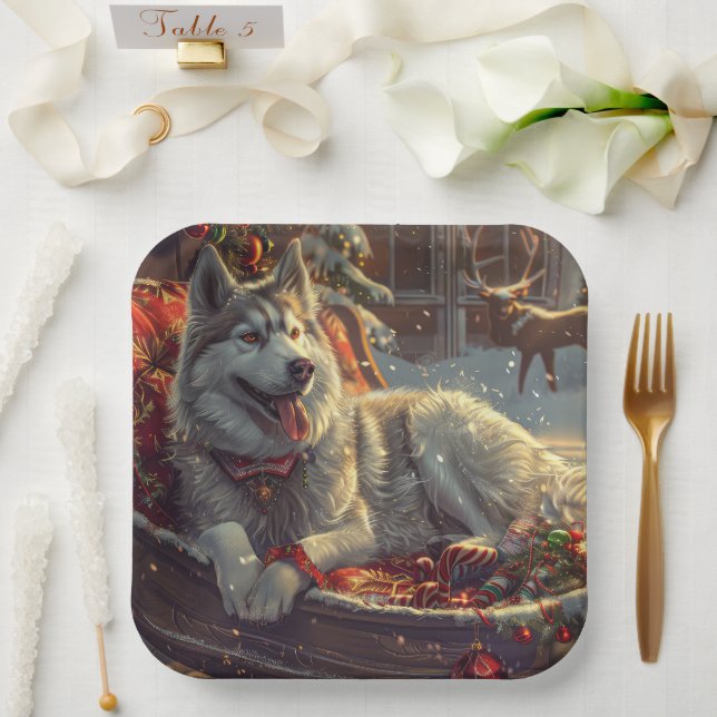 Finnischer Laphund Dog Weihnachtsfest Pappteller (Hochzeit)