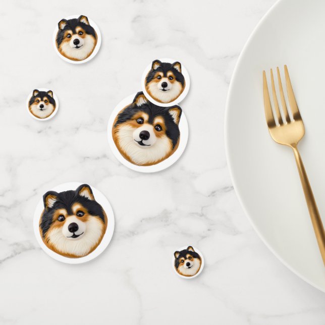 Finnischer Lapphund Dog 3D Inspiriert Konfetti (Gruppe)