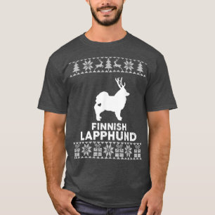 Finnischer Lapphund Dog Lover Reindeer Ugly Weihna T-Shirt