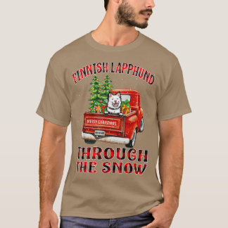 Finnischer Lapphund durch den schneeweihnachtliche T-Shirt