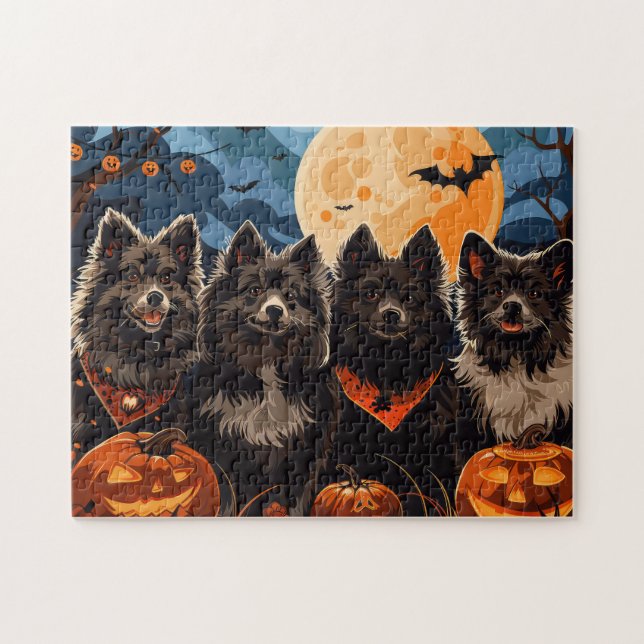 Finnischer Lapphund Halloween Spooky (Horizontal)