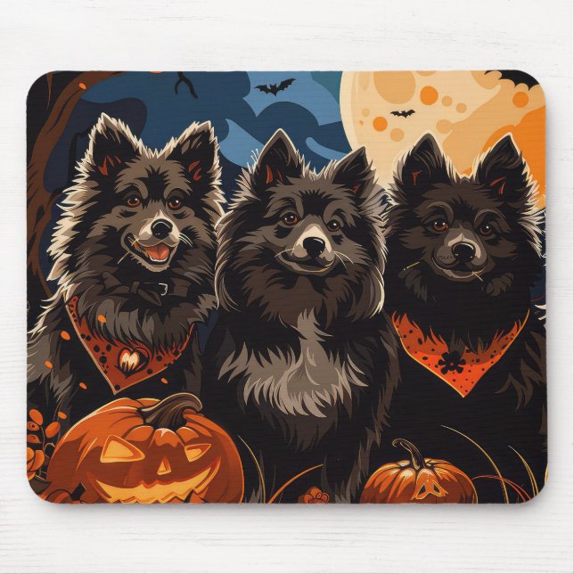 Finnischer Lapphund Halloween Spooky Mousepad (Vorne)