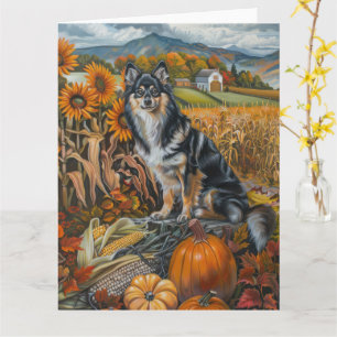 Finnischer Lapphund Hund Herbsternte Erntedank Karte