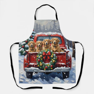 Finnischer Lapphund Weihnachten Rotes Lastwagen Fe Schürze
