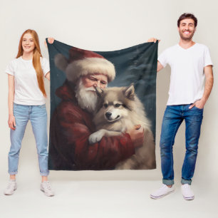Finnischer Lapphund Weihnachtsmann Festliches Weih Fleecedecke