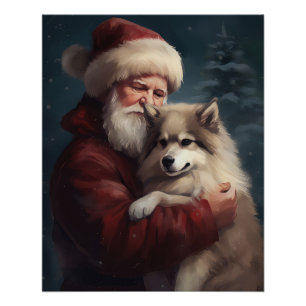 Finnischer Lapphund Weihnachtsmann Festliches Weih Poster