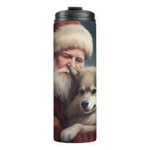 Finnischer Lapphund Weihnachtsmann Festliches Weih Thermosbecher