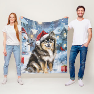 Finnischer Lapphund Winter Wonderland Weihnachtsfr Fleecedecke