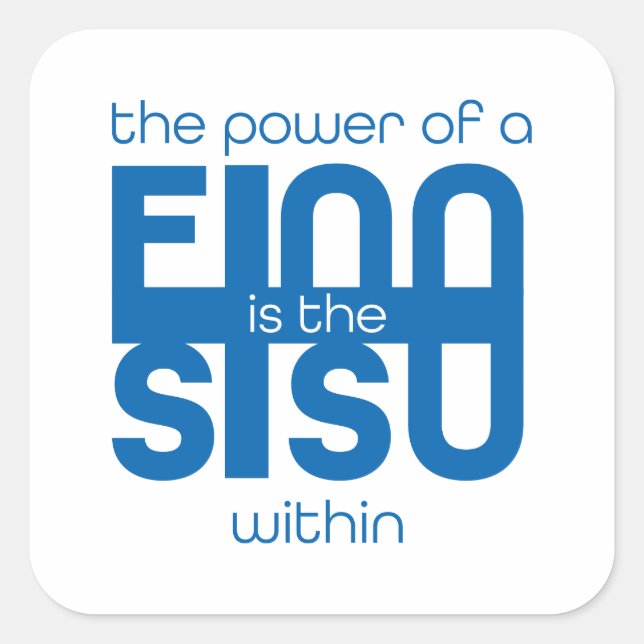 Finnischer Sisu-Sticker Quadratischer Aufkleber (Vorderseite)