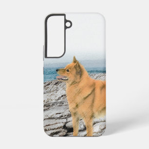 Finnischer Spitz beim Seashore-Gemälde - Hundekuns Samsung Galaxy Hülle