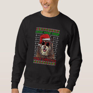 Finnischer Spitz Dog Funny Woof Frohe Weihnachten Sweatshirt