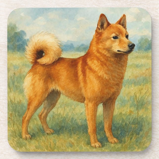 Finnischer Spitz Getränkeuntersetzer (Vorderseite)