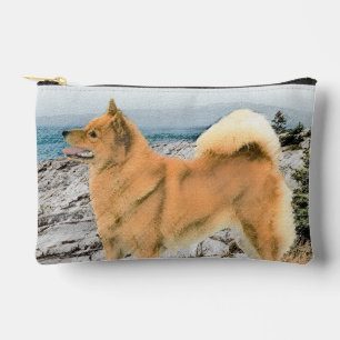 Finnischer Spitz Küstenmalerei Originale Hunde Kun Zubehörtasche