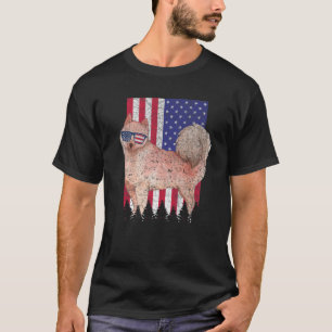 Finnischer Spitz Patriotic Dog USA Pride American  T-Shirt