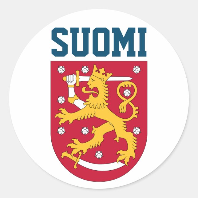 finnischer Wappen Runder Aufkleber (Vorderseite)