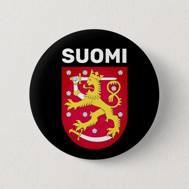 Finnischer Wappen - Schaltfläche Button (Vorderseite)