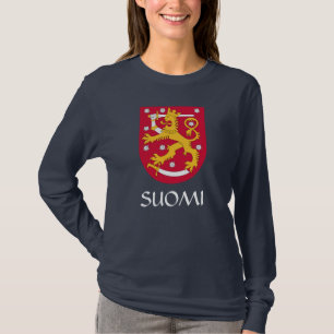 Finnischer Wappen - Suomi-Langschläfer-T - Shirt