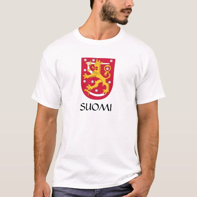 Finnischer Wappen-Suomi-T - Shirt  (Vorderseite)