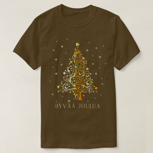 Finnischer Weihnachtsbaum Finnland Dekoration T-Shirt (Design vorne)