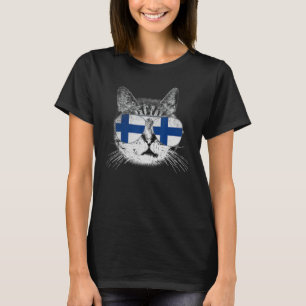 Finnisches Flaggenland Roots Cat Lover Pride T-Shirt