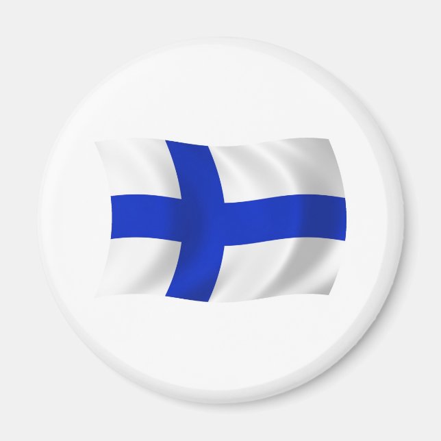 Finnisches Flaggenmagnet Magnet (Vorne)