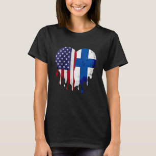 Finnisches Heritage Monat Finnland Flaggenherz T-Shirt