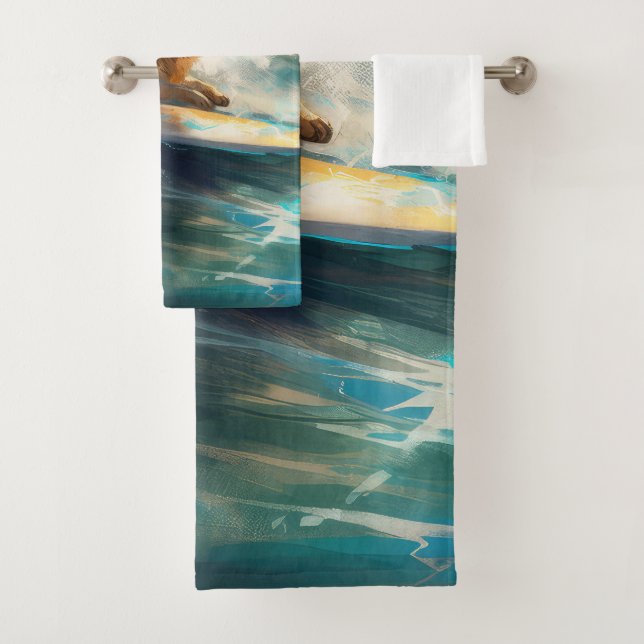 Finnisches Lapphund Beach Surfainting Badhandtuch Set (Insitu)