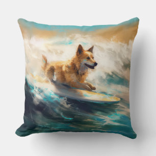 Finnisches Lapphund Beach Surfainting Kissen