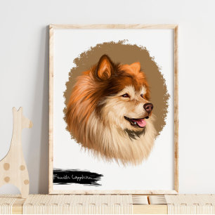Finnisches Lapphund Dog Portrait Portraitwand fü Poster