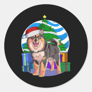 Finnisches Lapphund Niedlich Weihnachtsbaumdekor Runder Aufkleber