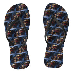 Finnisches Lapphund Snowy Sleigh Weihnachtsdekor Flip Flops
