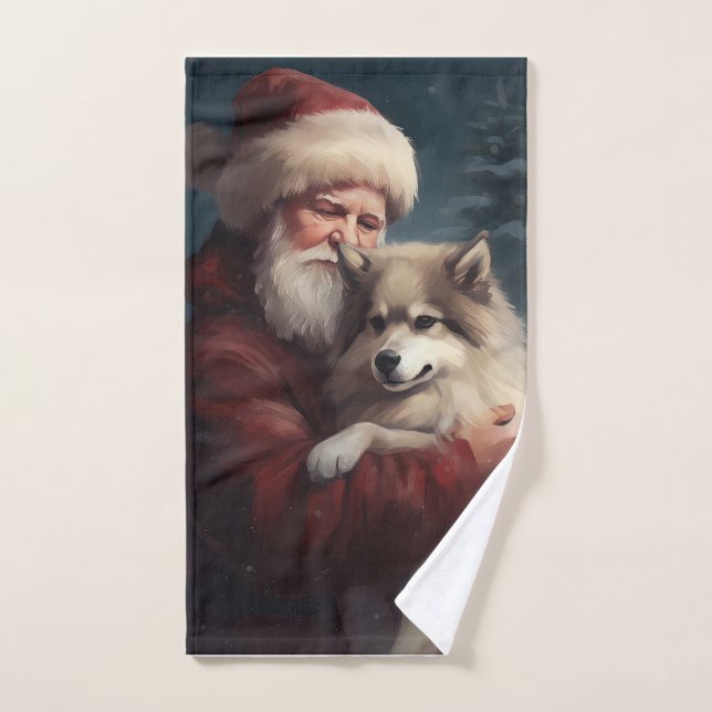 Finnisches Lapphund Weihnachtsfest Weihnachten Badhandtuch Set (Handtuch)