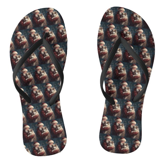 Finnisches Lapphund Weihnachtsfest Weihnachten Flip Flops (Fußbett)