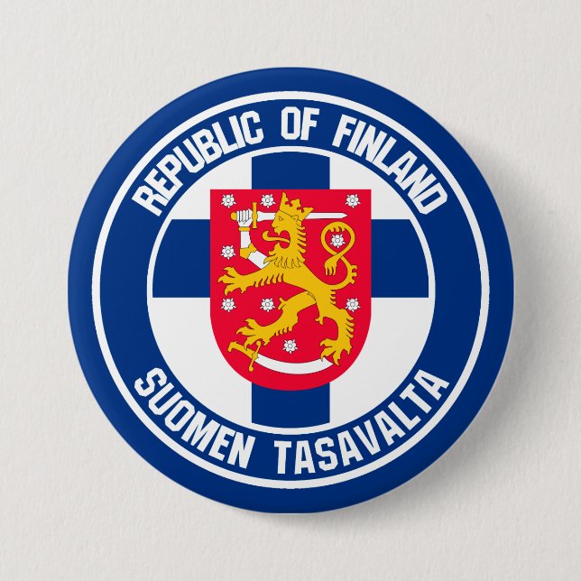 Finnisches RundEmblem Button (Vorderseite)