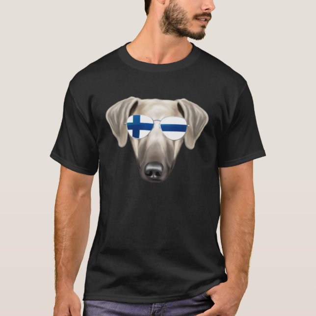 Finnish Flag Sloughi Dog Finland Pocket T-Shirt (Vorderseite)