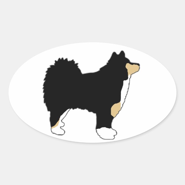 finnish lapphund color Silhouette Ovaler Aufkleber (Vorderseite)