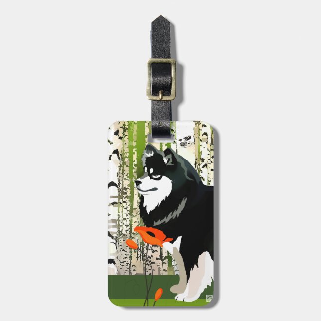 FINNISH LAPPHUND in Pappi - Gepäckanhänger (Vorderseite vertikal)