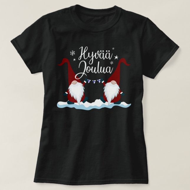 Finnish Merry Christmas Finland Gift Tee Hyvaa Jou (Design vorne)