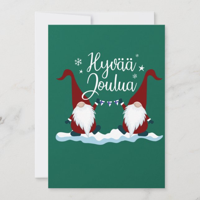Finnish Merry Christmas Finland Gift Tee Hyvaa Jou Einladung (Vorderseite)