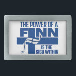 Finnish SISU Within Belt Buckle Rechteckige Gürtelschnalle<br><div class="desc">The Power of a Finn is the SISU Within - a great item for the Finlander in your life.  Makes a perfect gift for Finnish friends and family proud of their Finnish Heritage.</div>