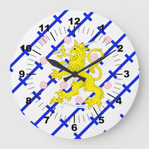 Finnish stripes flag große wanduhr