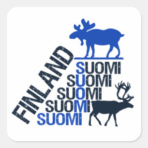 Finnland Aufkleber für Elch und Rentiere