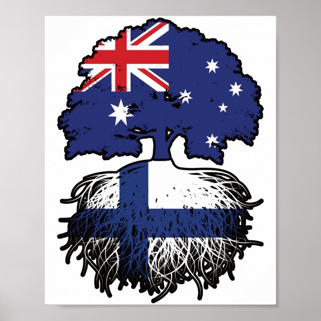Finnland Australien Tree Roots Poster (Vorne)