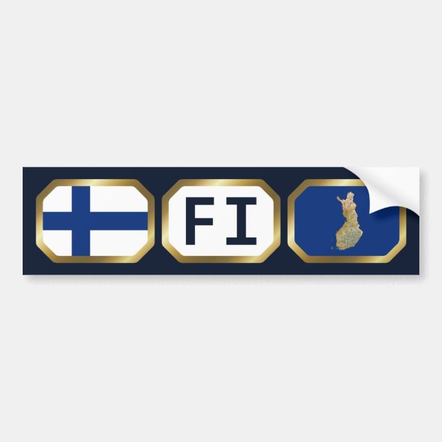 Finnland Autoaufkleber der Flaggenkarte (Vorne)