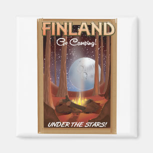 Finnland Camping unter dem Sternenplakat Magnet