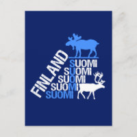 Finnland - Elch & Rentier-Postkarte - anpassen