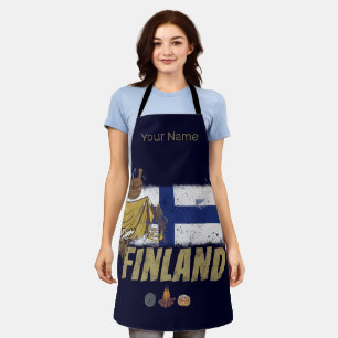 Finnland Elch Vintage Flagge Zelt Retro Souvenir Schürze